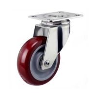 چرخ استیل پلی یورتان با پایه گردان