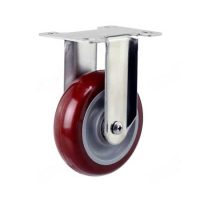 چرخ استیل پلی یورتان با پایه ثابت